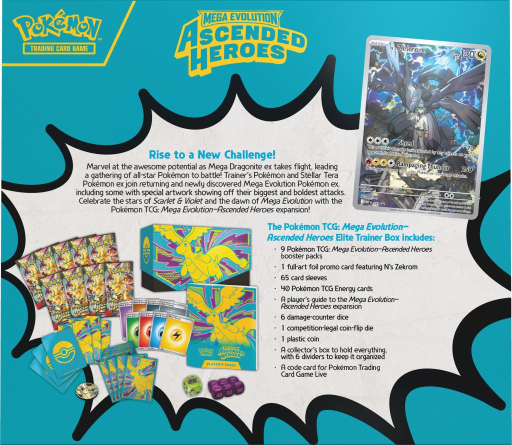 Pokmon TCG: Mega Evolution Ascended Heroes Elite Trainer Box Preorde   Blink Gift Station