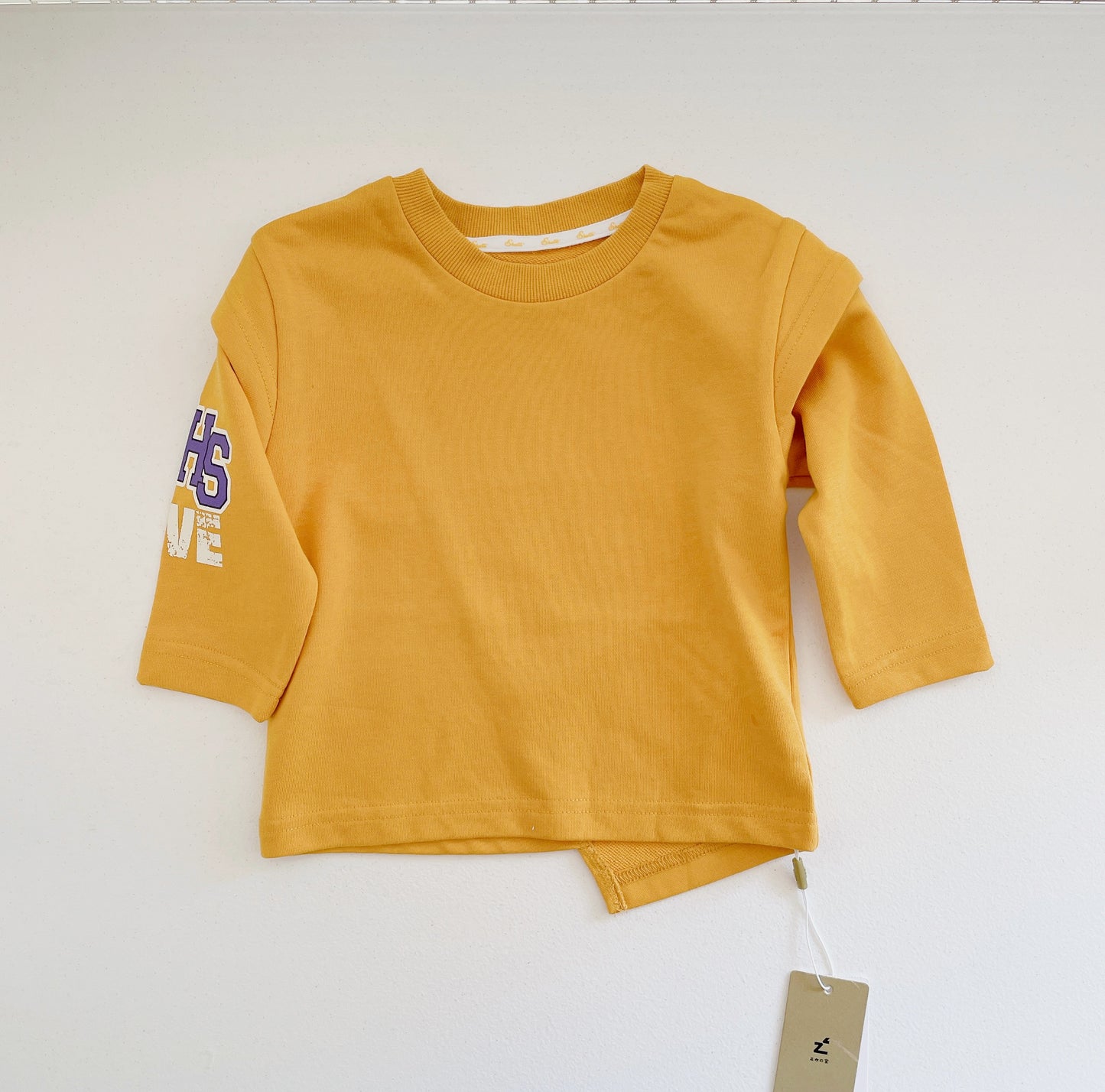 Kids Orange Sweatshirt Fake Two Piece