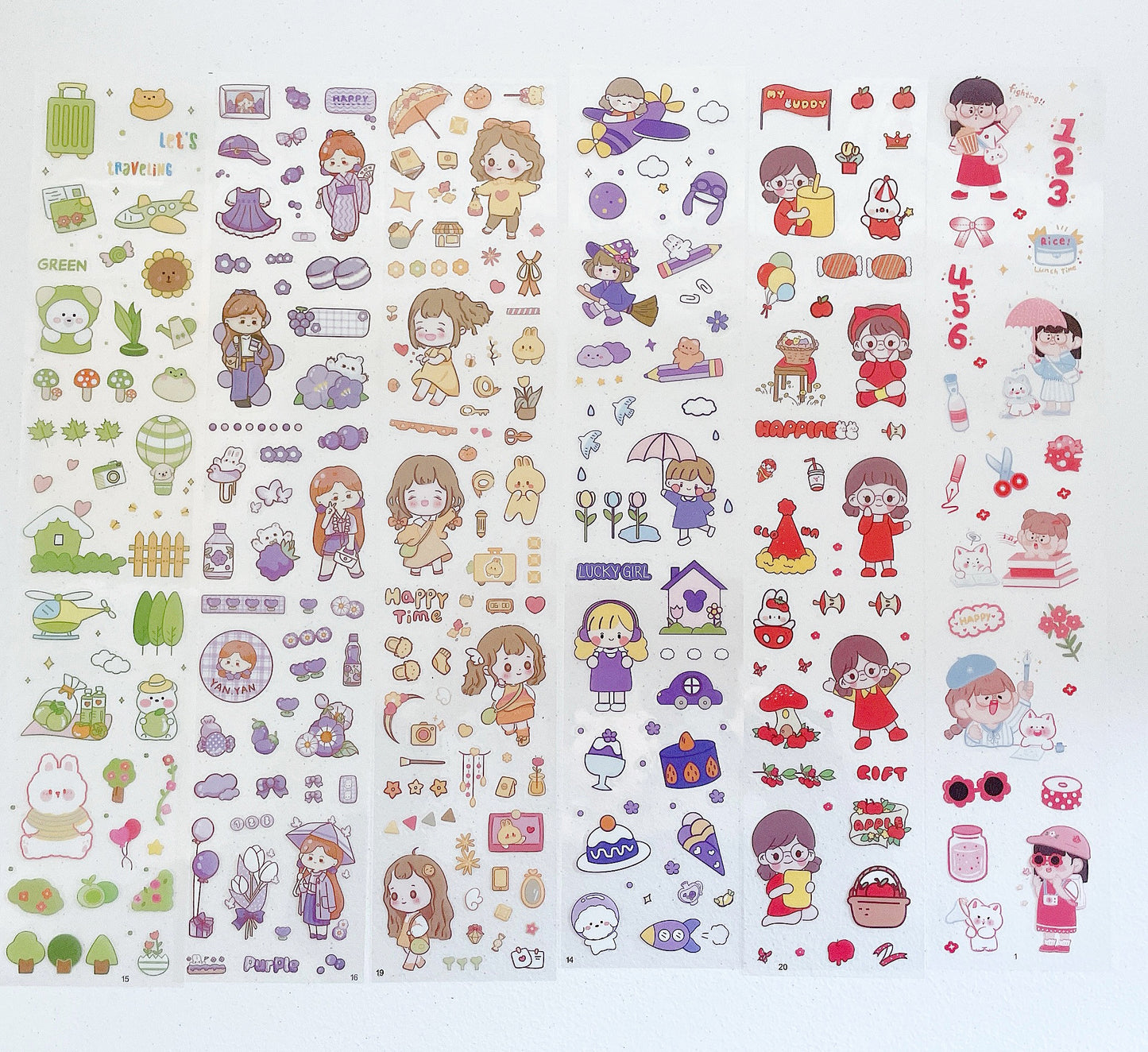 Cute Girls Sticker 20pcs Set (1000 sheets)