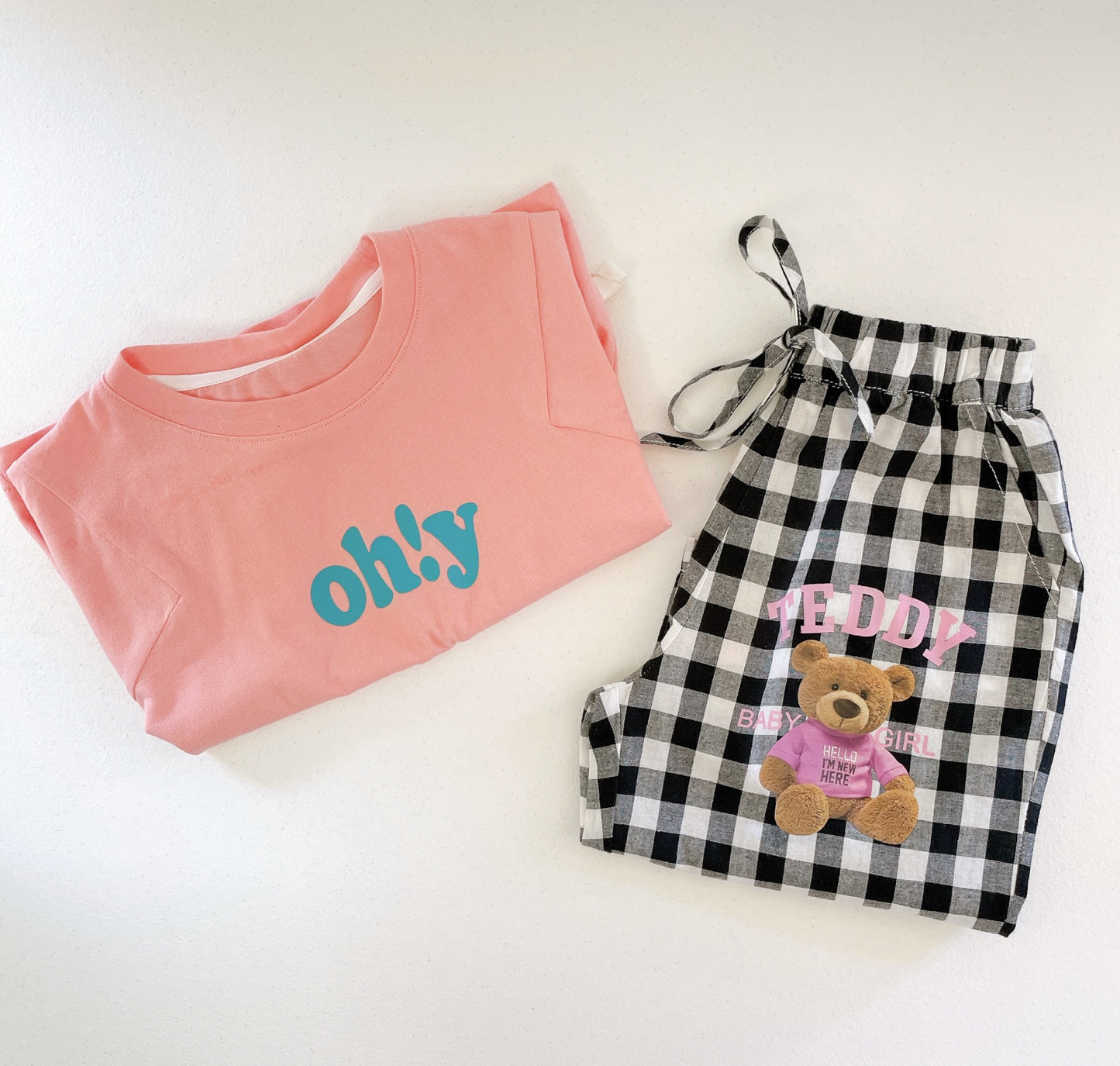 Girls’ Y Print Pink Short Sleeve T Shirt