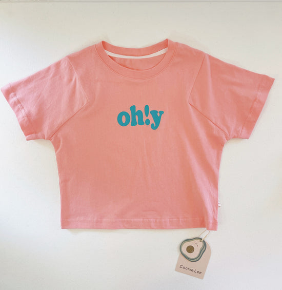 Girls’ Y Print Pink Short Sleeve T Shirt