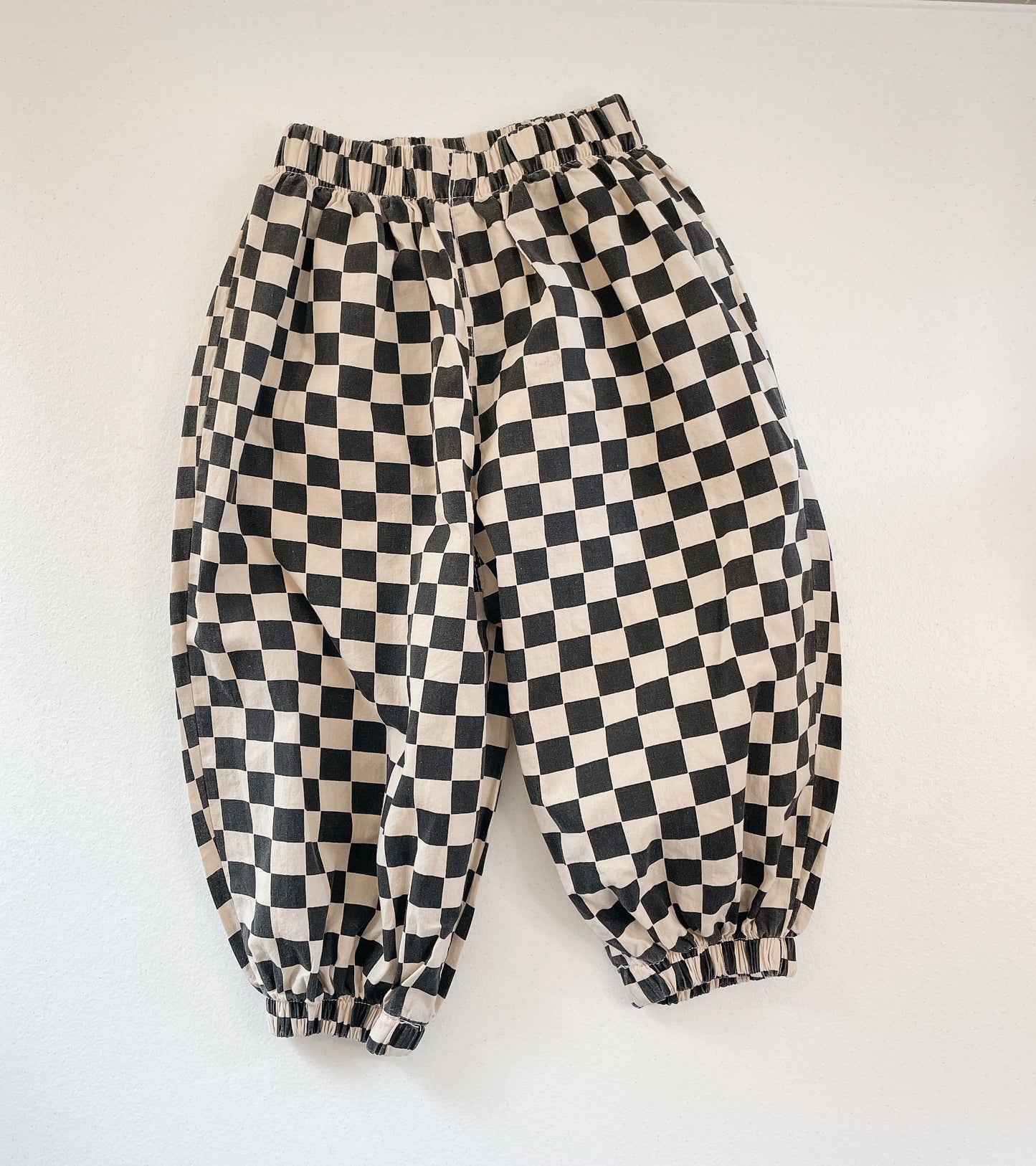 Children's checkered Anti-mosquito Cotton Summer Bloomers Loose Cool Breathable Pants