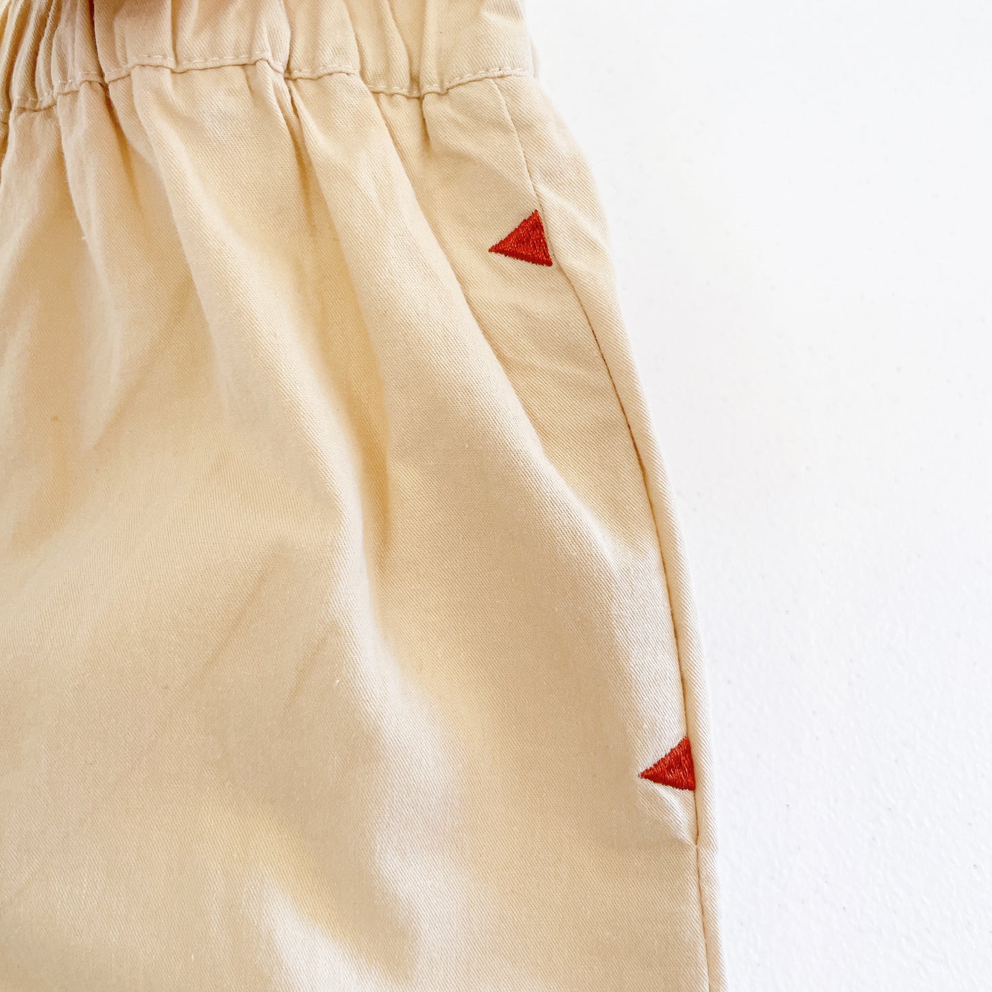 Cream-Colored Cotton Shorts