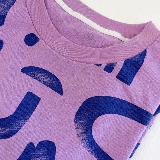 Boy's Purple Letter T-Shirt with Black Shorts Set