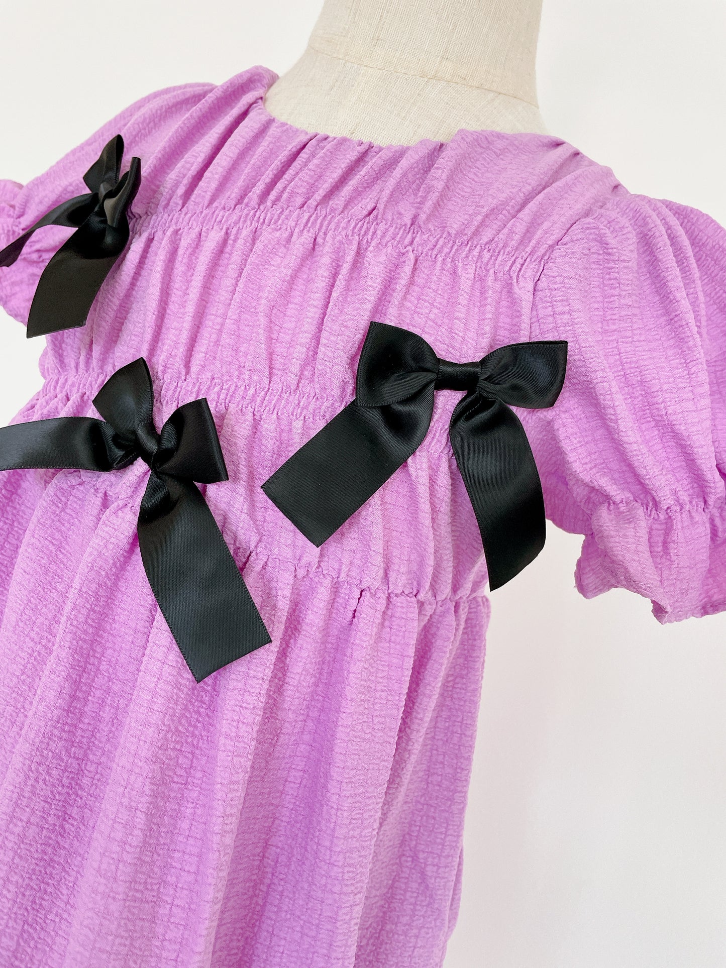 Girls' Purple Bow Tie Dress