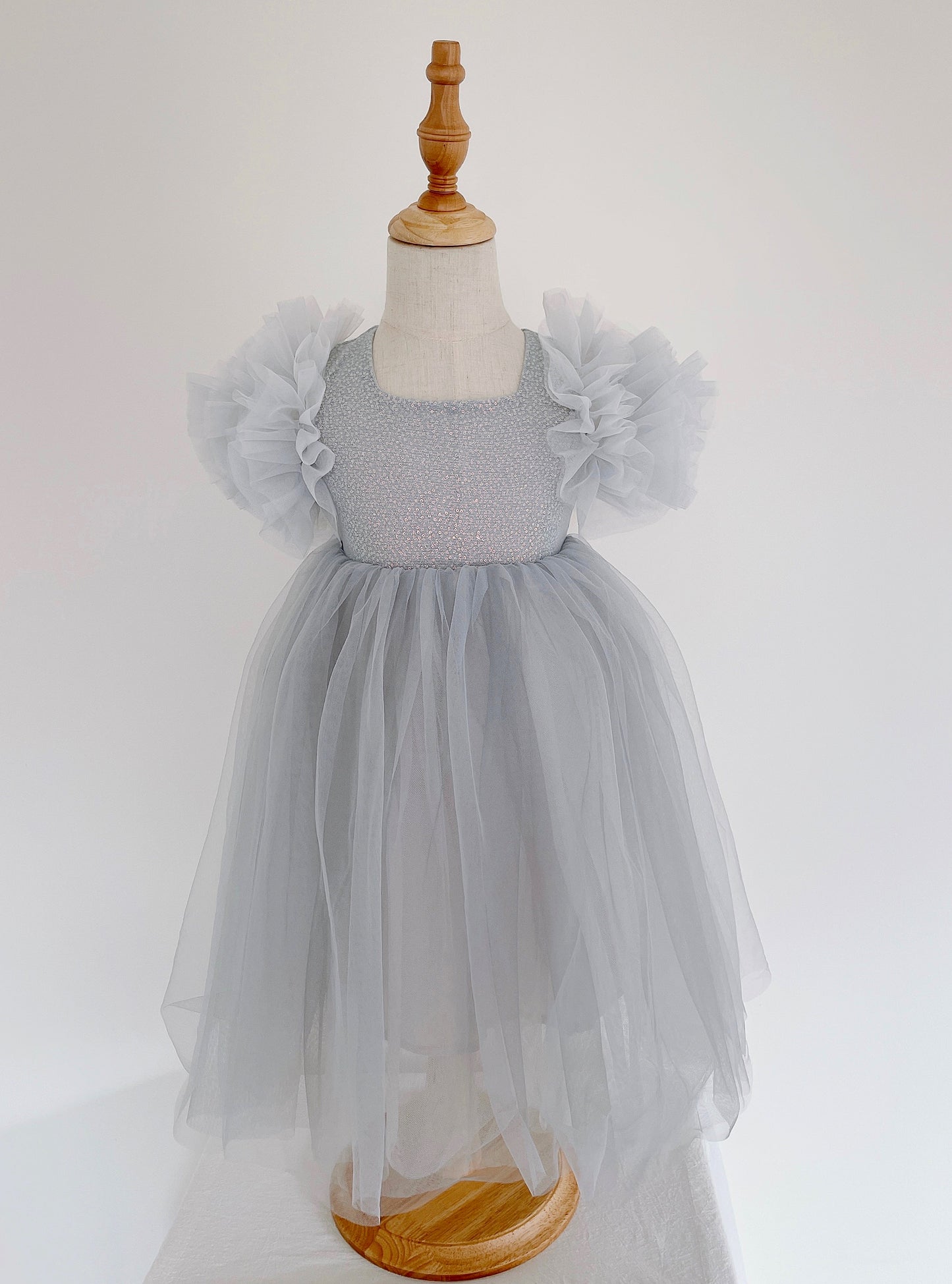 Girls Fairy Princess Dress Grey Elegant Style