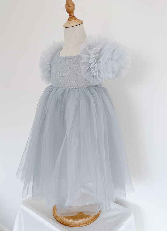 Girls Fairy Princess Dress Grey Elegant Style