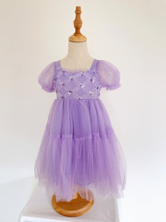 Girls' Purple Chiffon Dress