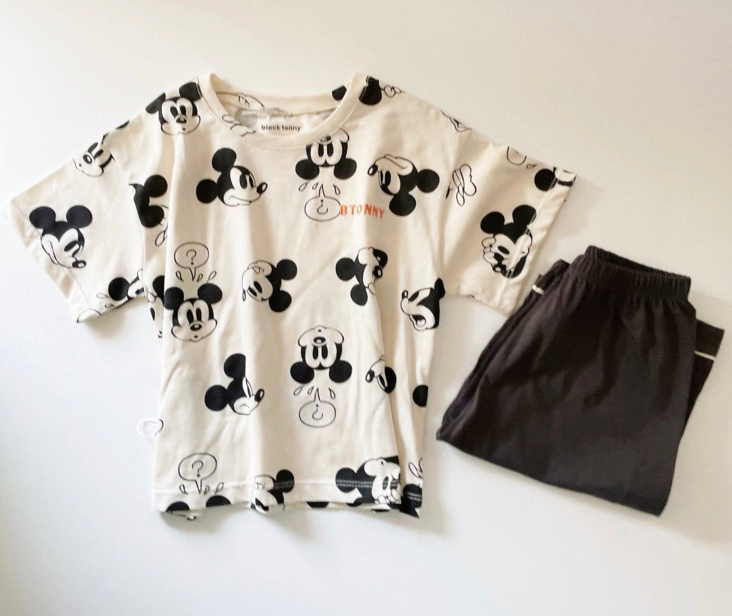 Kids Summer Pajamas Black Tony - Mickey Set