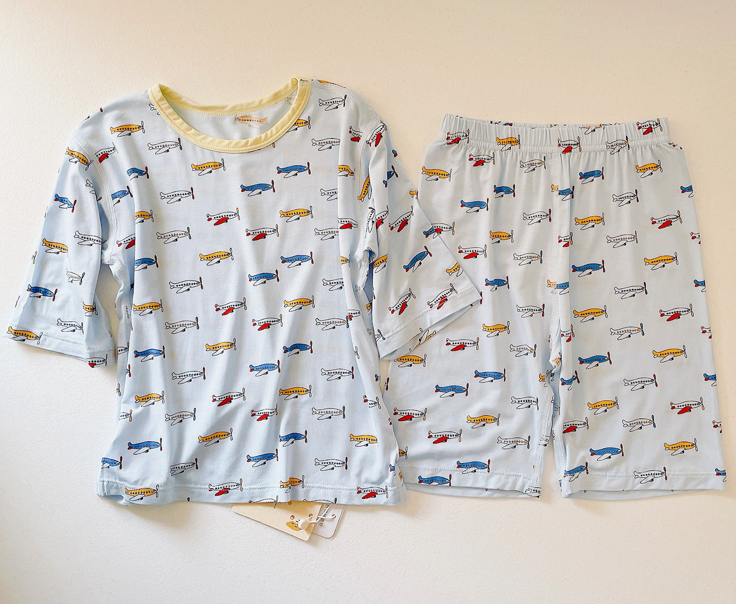 Kids Pajamas Set Airplane Print