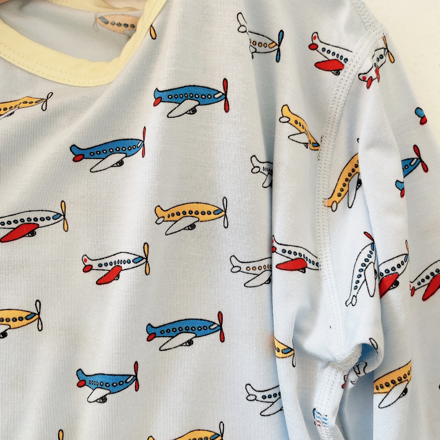 Kids Pajamas Set Airplane Print