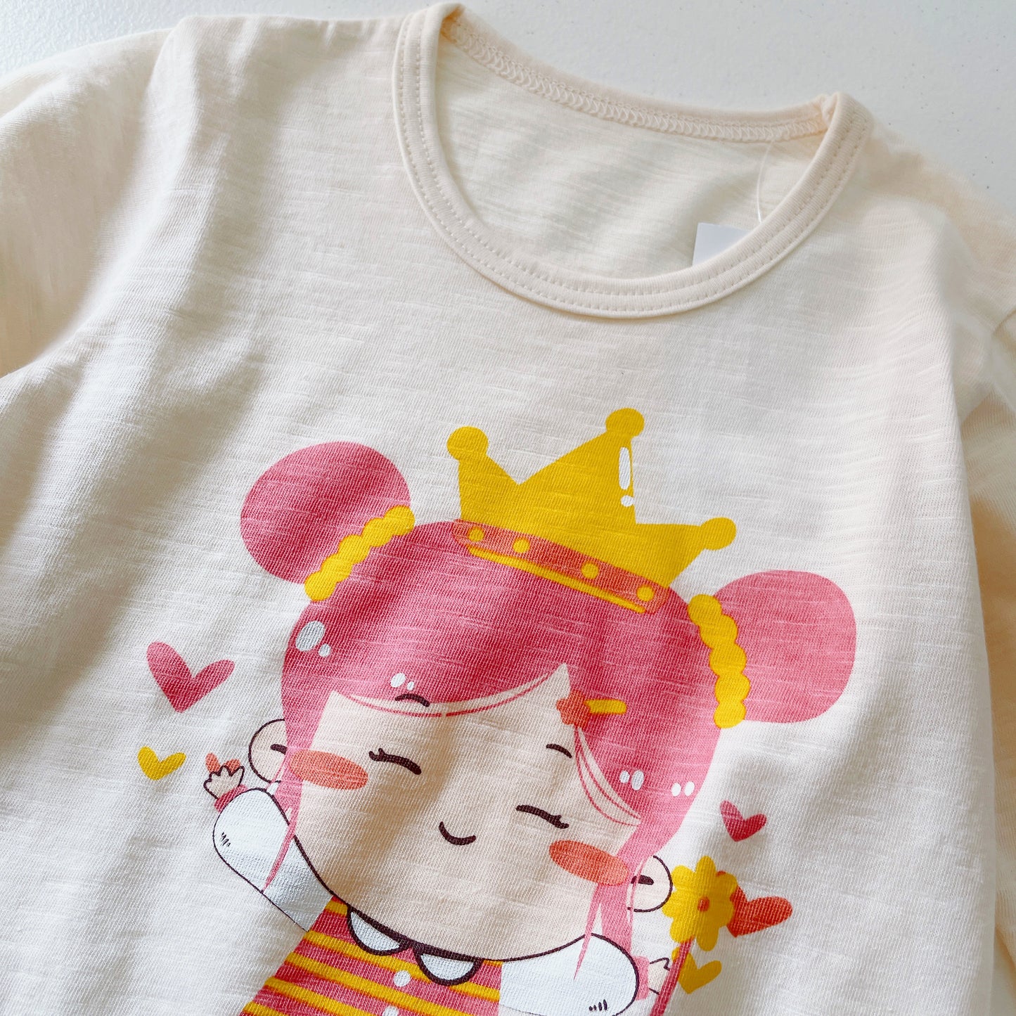 Kids Summer Pajamas Set-Princess Print Short Sleeves Top & Short Pants