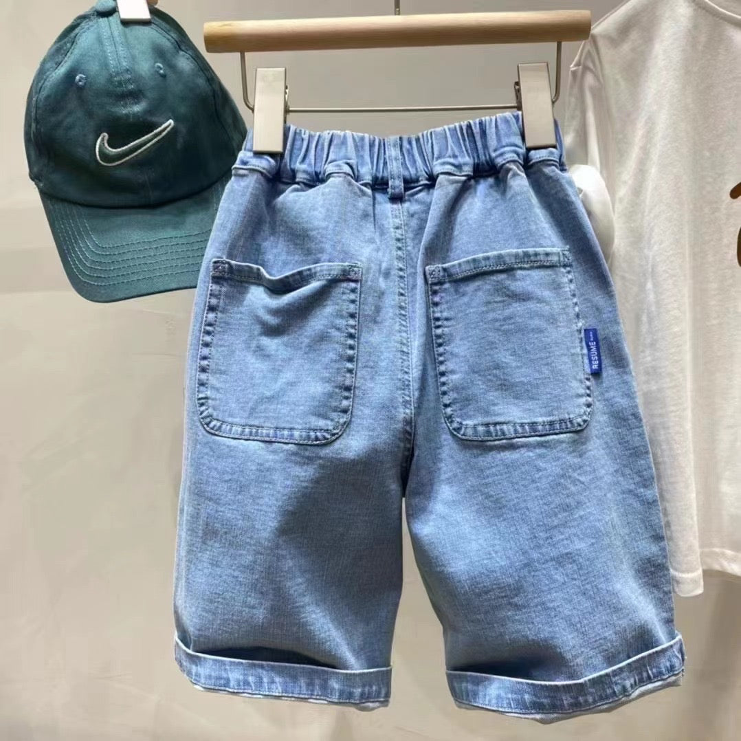 Light Blue Five-cent Short Jeans