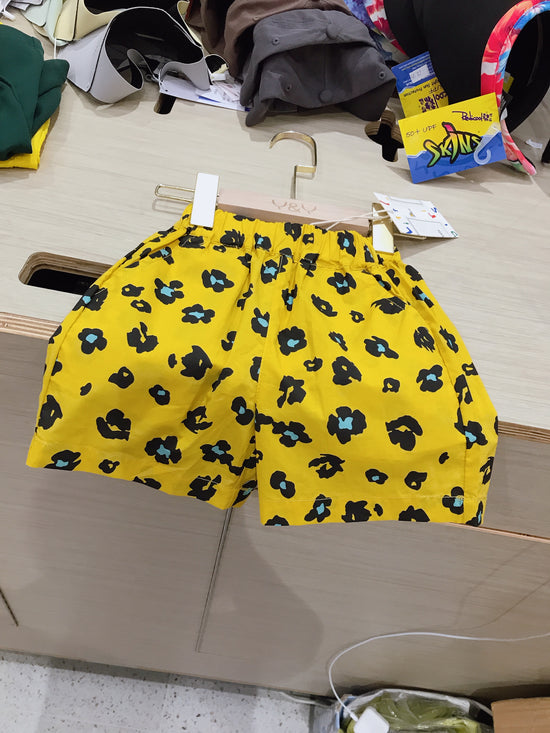 Kids Small Floral Yellow Shorts