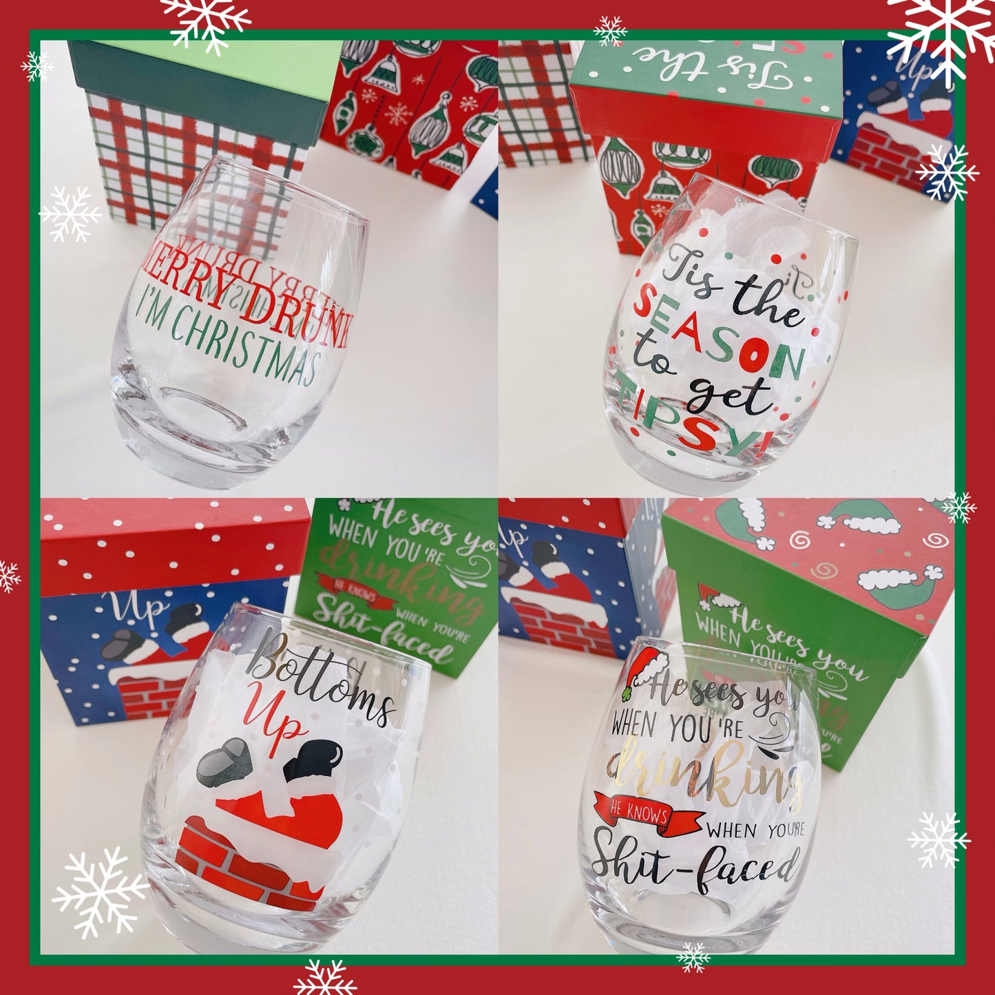 Christmas Handmade Wine Glass