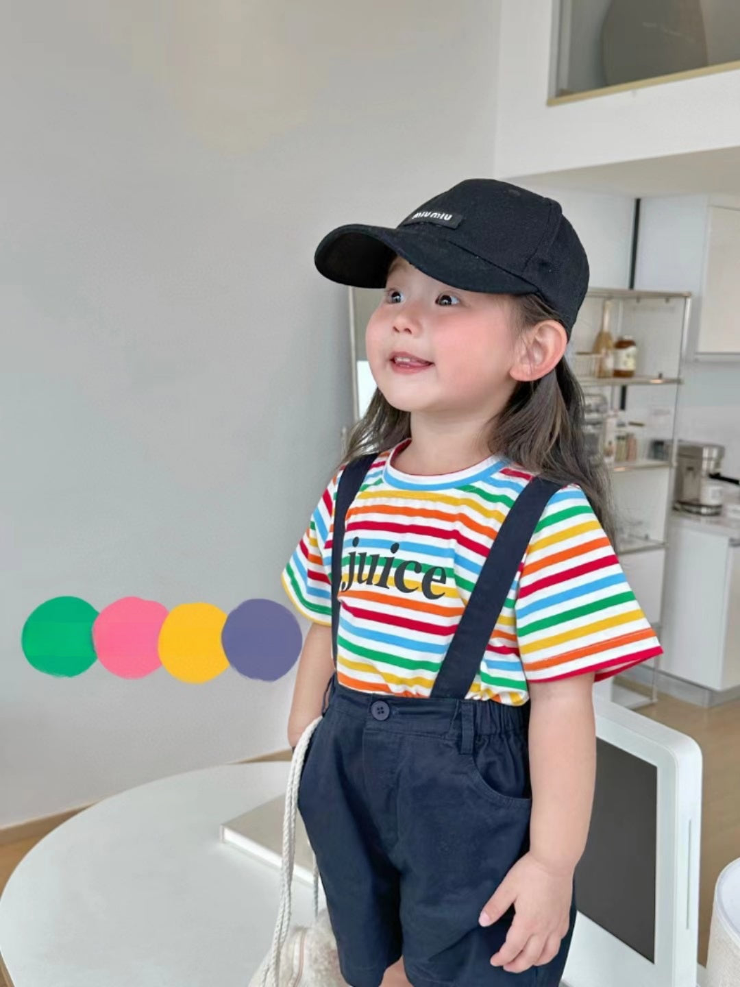 Kids Rainbow Colors Short Sleeve T Shirt