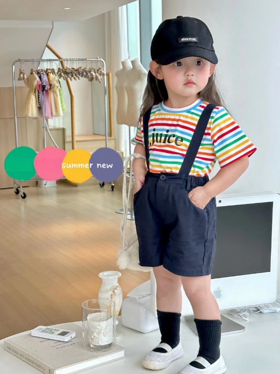 Kids Rainbow Colors Short Sleeve T Shirt