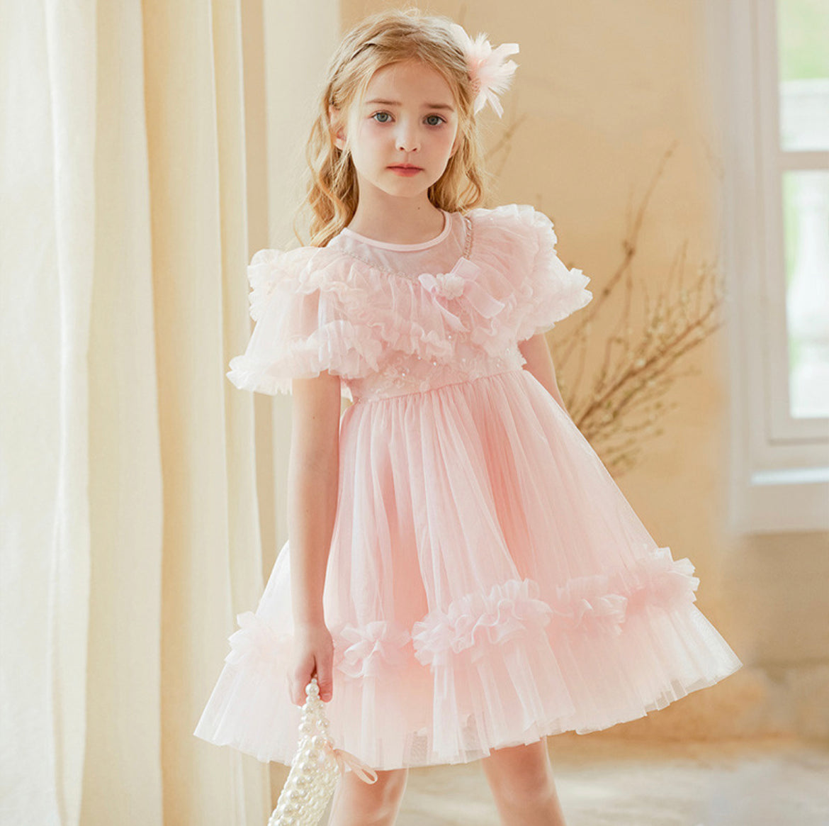 Girls Party Dress in Pink