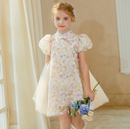 Girls Floral Tulle Dress