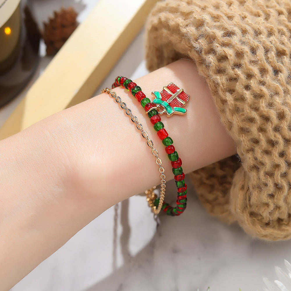 Christmas Beads Bracelets with Pandent