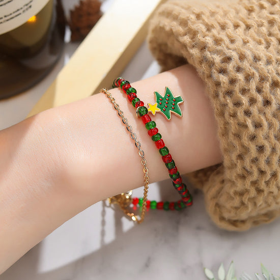 Christmas Beads Bracelets with Pandent