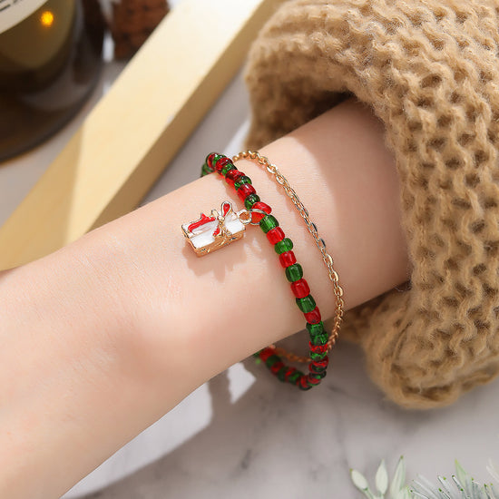 Christmas Beads Bracelets with Pandent