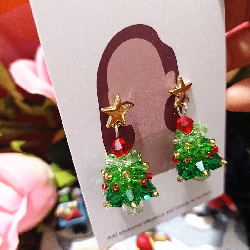 Christmas Tree Earrings clip on