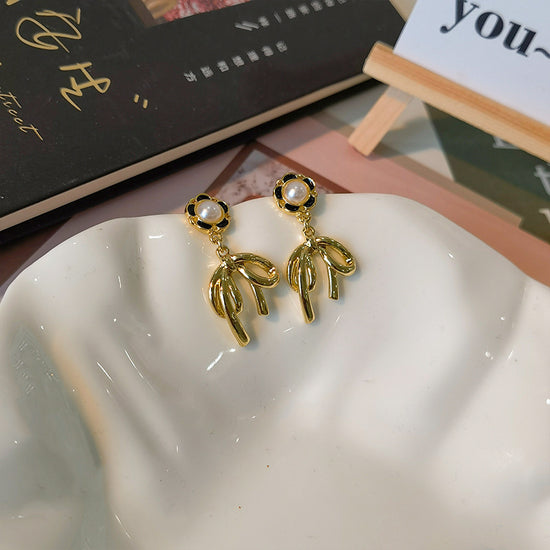 Earrings - Gold & Black