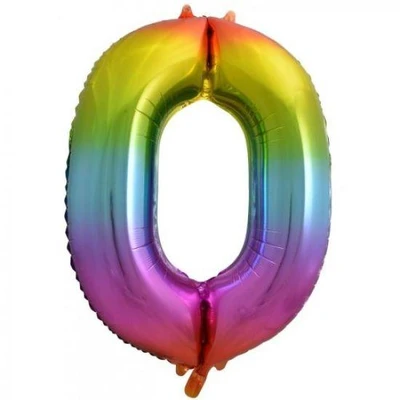 Giant Numbers Rainbow 86cm Helium Balloon