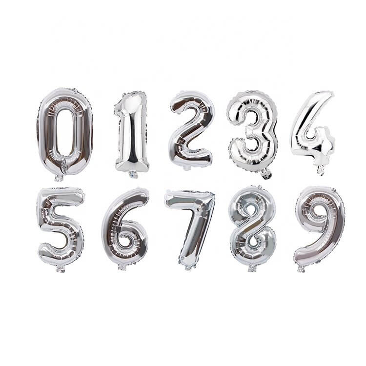 Silver Letter & Number Balloon Stickers, 6 Sheets, 133pc