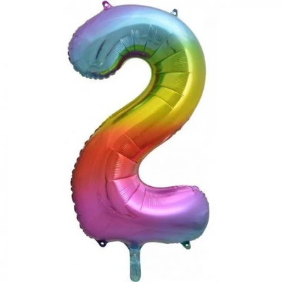 Giant Numbers Rainbow 86cm Helium Balloon