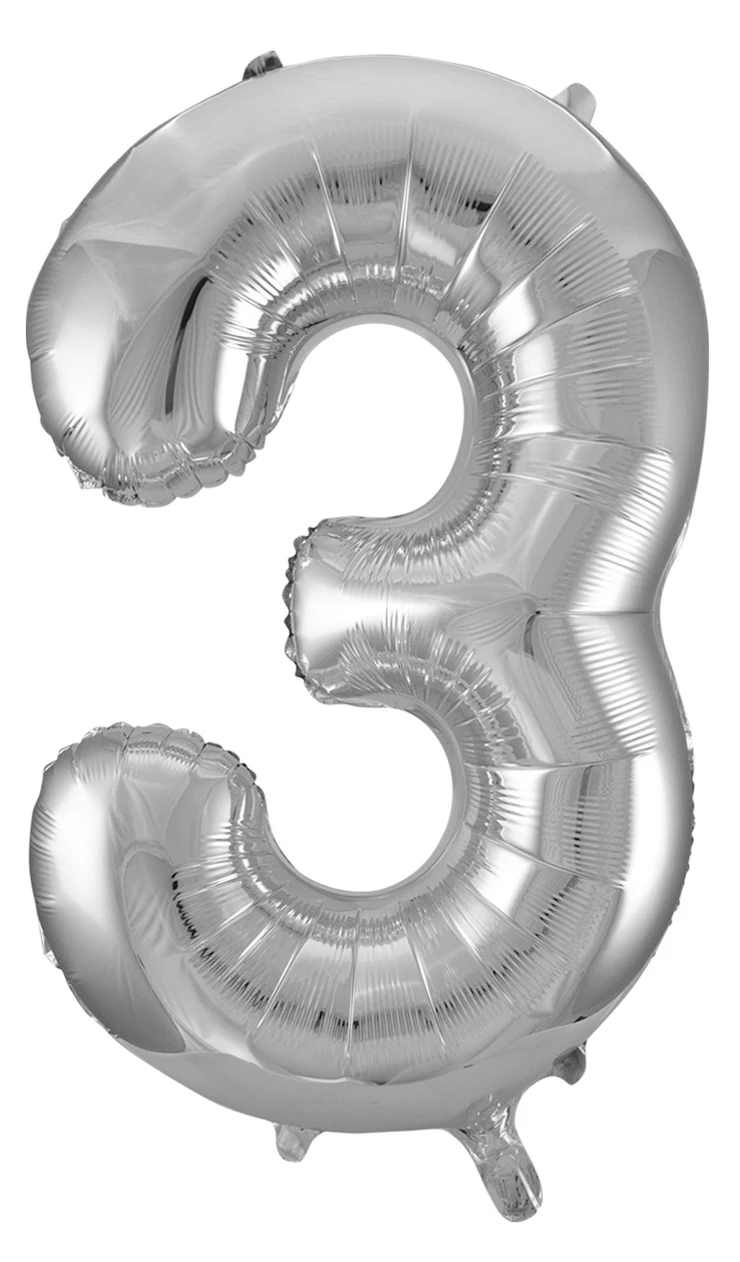 Giant Silver 86cm Helium Balloon Numbers