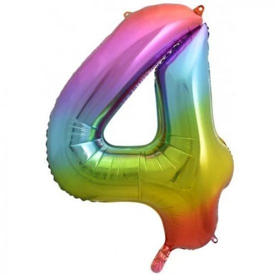 Giant Numbers Rainbow 86cm Helium Balloon