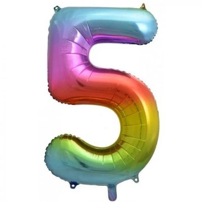 Giant Numbers Rainbow 86cm Helium Balloon