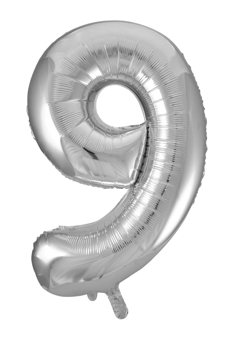 Giant Silver 86cm Helium Balloon Numbers