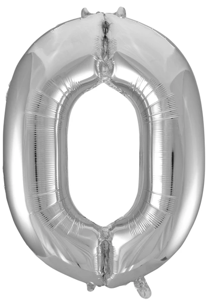 Giant Silver 86cm Helium Balloon Numbers