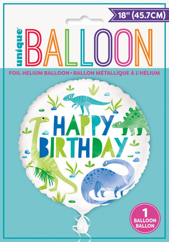 DINOSAUR - HAPPY BIRTHDAY 45CM (18") FOIL BALLOON